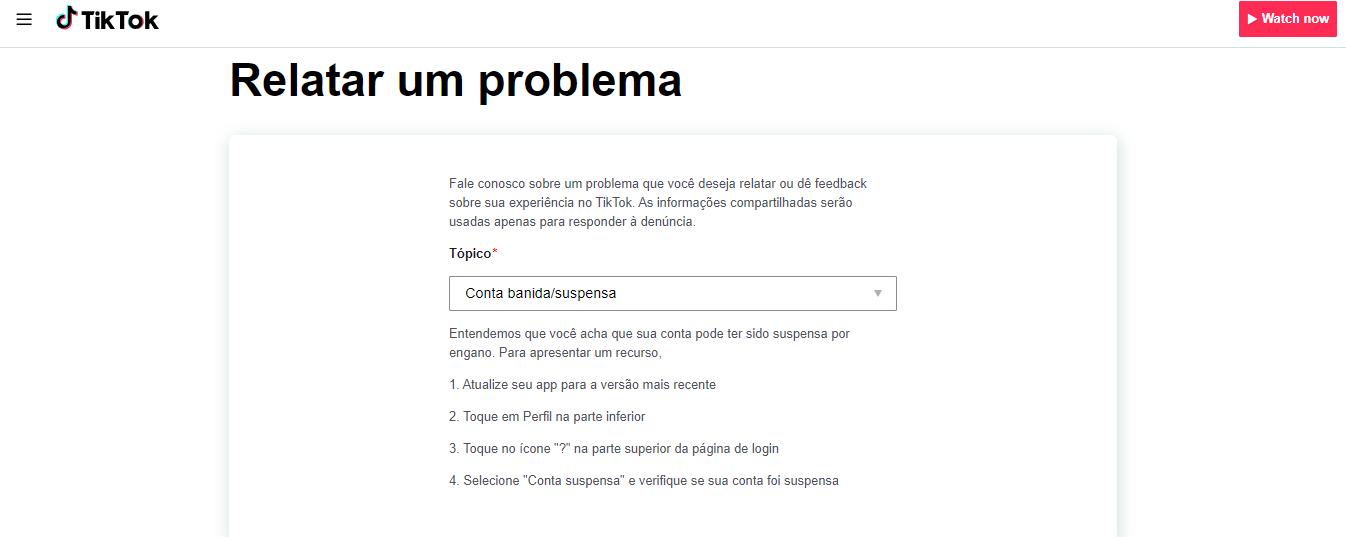 Recupere a sua conta suspensa do TikTok